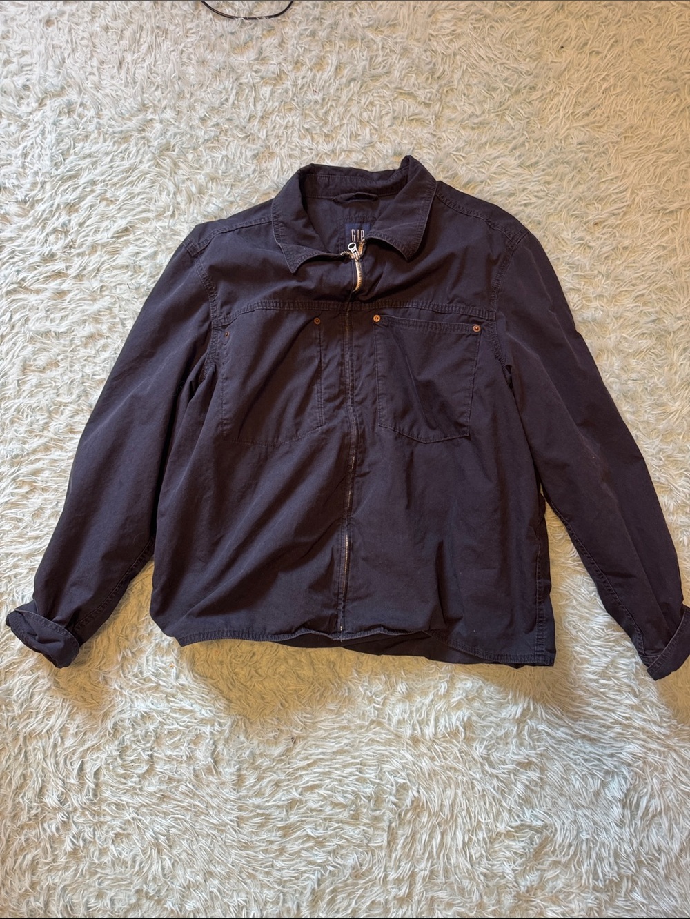 GAP Men’s Dark blue Zip-Front Shirt Jacket
